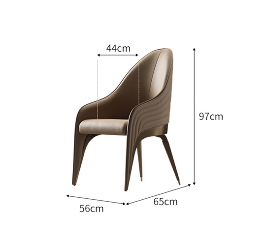 Обеденный стул Luxer 56*97*65 см, кожа, молочный