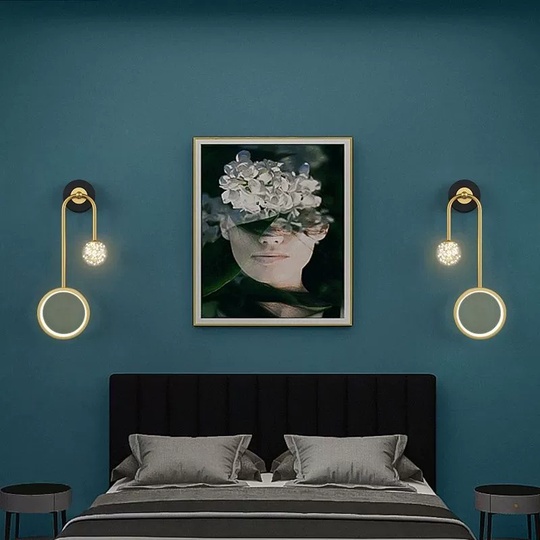 Настенный светильник, Бра, EZEKIEL 22*49, золотой, металл, LED.