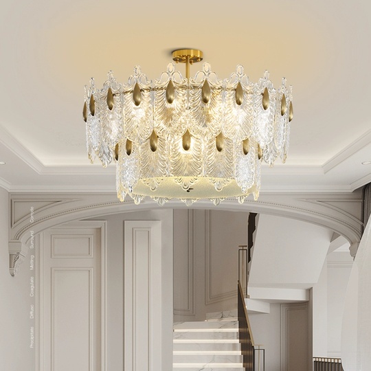 Люстра подвесная, медный, стекло, CHIMES 50*23, металл, E14.