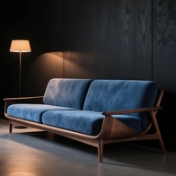 Прямой диван Feriz чёрный орех, ткань, 240*80*85 см