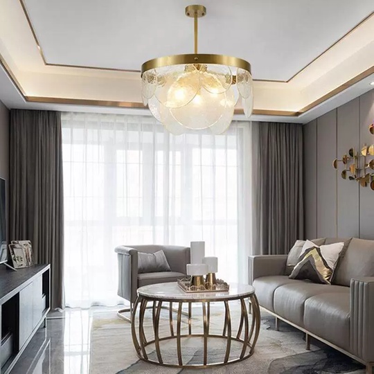 Люстра подвесная, бронза, стекло, RYAN 80*30 металл, E14.