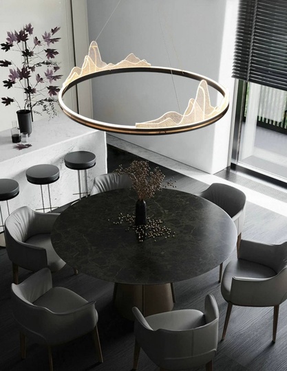 Люстра подвесная, черный, ПММА, CHAD BLACK 40*20, металл, LED