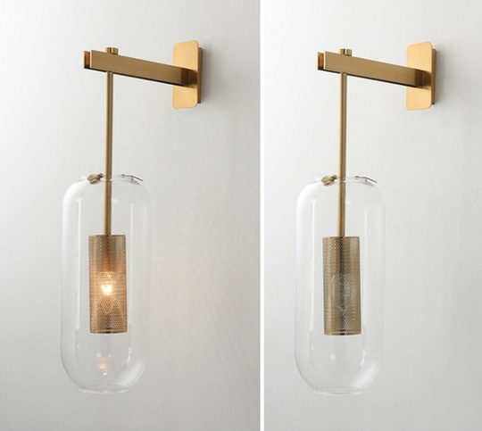 Настенный светильник Perforation, латунь, E14, 10 Вт