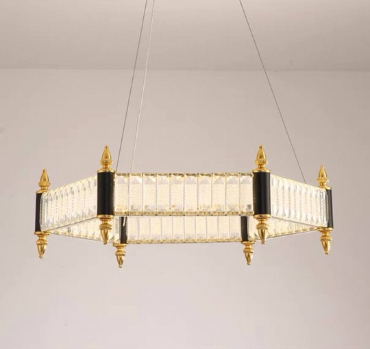 Люстра подвесная, золото, кристалл, ARCHIE 50*18, металл, LED.