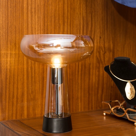 Настольная лампа OLIVER 30*36, коньяк, мрамор, стекло.