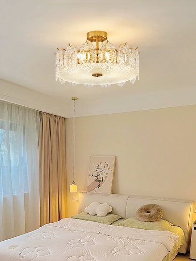 Люстра подвесная, медный, стекло, ORIOLE 60*27, металл, E14.