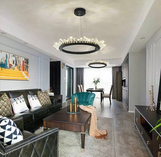 Люстра подвесная, черный, кристалл, JEREMY 60*15 металл, LED.