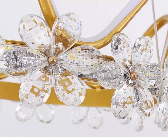 Люстра подвесная, золото, хрусталь, NOAH 40*20, металл, LED