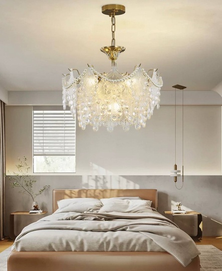 Люстра подвесная, медный, стекло, NEWSBRINGER 60*28, металл, E14.