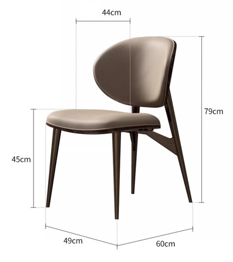 Обеденный стул молочный Mario, 49*79*60 см, кожа, в итальянском стиле