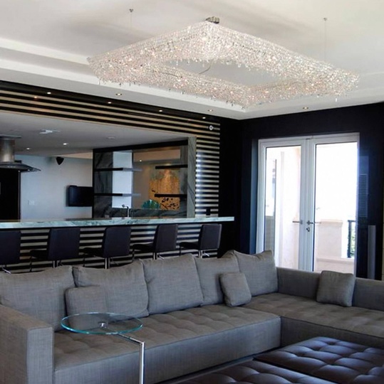 Люстра подвесная, серебро, хрусталь, SUSAN 160*160*28 металл, G9.