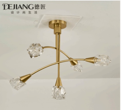 Дизайнерский светильник медный Alurix, 58*71 см, led, E14, медь, хрусталь