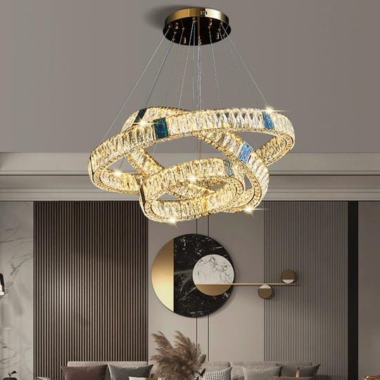 Люстра подвесная, золотой, хрусталь, AYSOY 60*80*100, металл, LED.