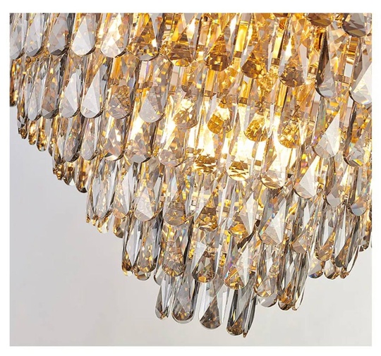 Люстра подвесная ALA 95*42 золото, кристалл, металл, Е14.