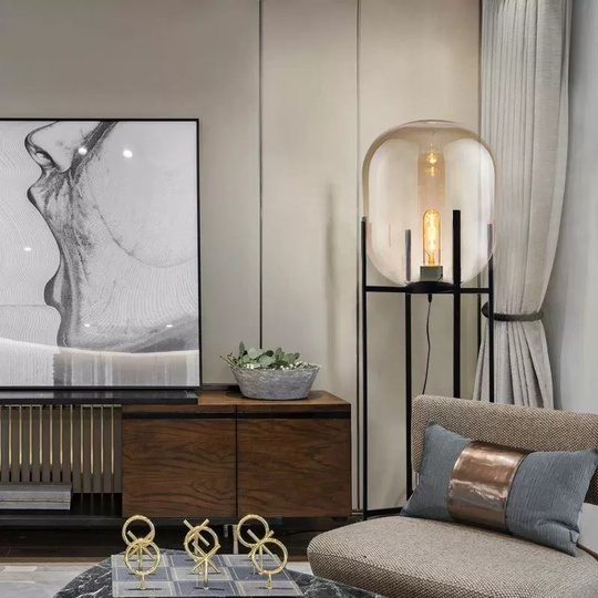 Торшер черный Elevora, 45*140 см, LED, Е27, металл, 5 Вт