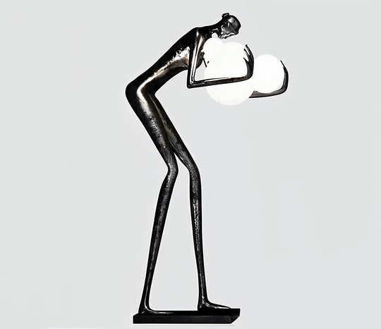 Напольный светильник - торшер девушка NIM GIRL, черный, E27, 20 Вт, стекловолокно
