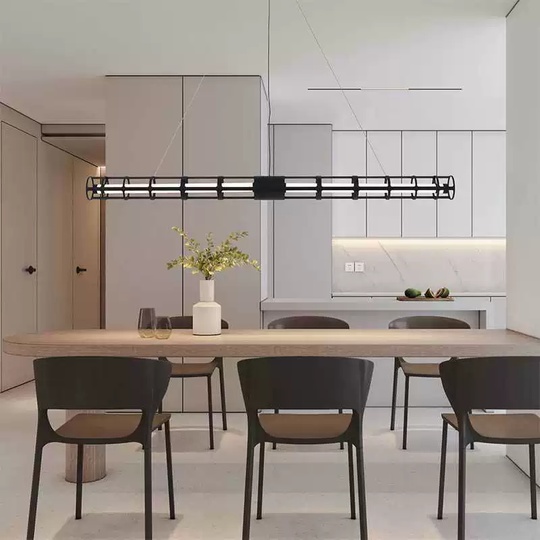 Светильник подвесной, черный, Elevara, металл, 120*10 см, светодиодная, LED