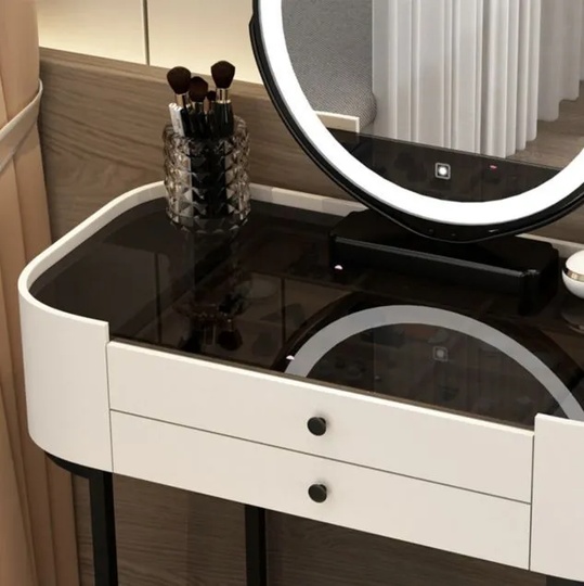 Туалетный стол Coeris белый 70×78×40 см – стильный макияжный уголок