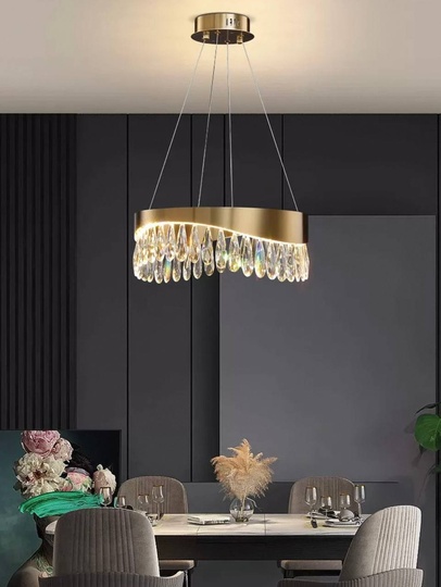 Люстра подвесная, медь, кристалл, GUNHAN 40*25, металл, LED.