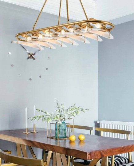 Люстра подвесная, бронза, DERYA 180*15, стекло, металл, E14.