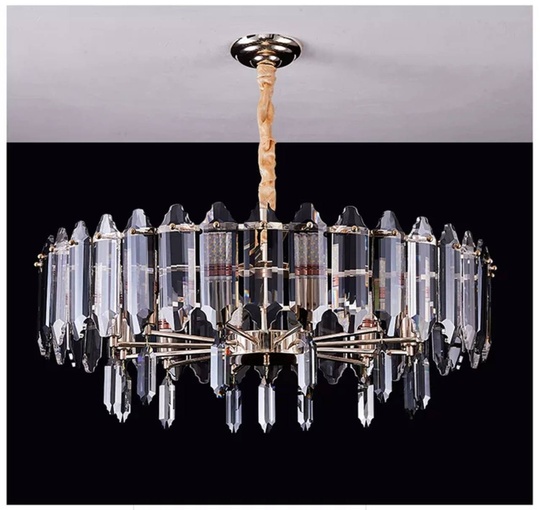 Люстра подвесная ALAGEYIK 52*32 дымчатый, кристалл, металл, Е14.