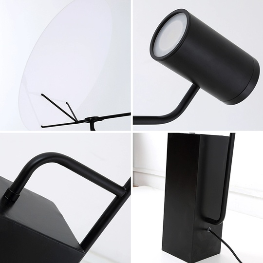 Торшер, черный, белый, Bekker 50*160, LED, металл, ПММА