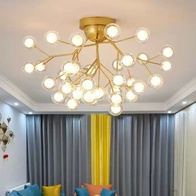 Люстра золотая Elomtra, металл, стекло 90*59 см, G4