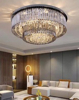 Потолочный светильник, хром, хрусталь, LILA 100*40 металл, Е14.