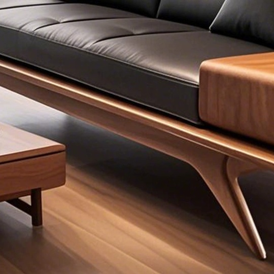 Стильный кожаный диван 240 см – прочный, удобный, массив дерева, цвет ясень, премиум для гостиной и офиса
