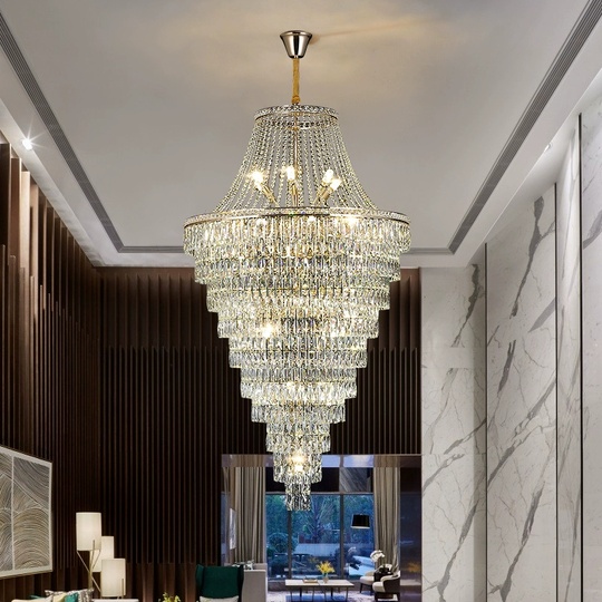 Люстра подвесная, золото, кристалл, VULCAN 80*130 металл, E14.