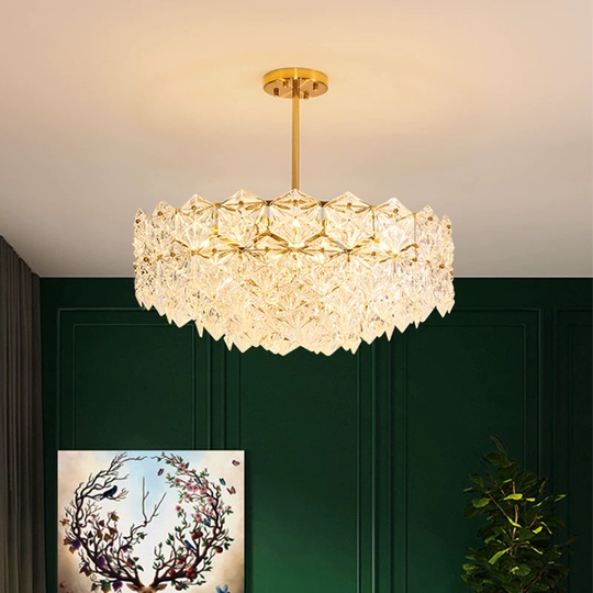 Люстра подвесная, медь, стекло, AZER 60*33, металл, Е14.