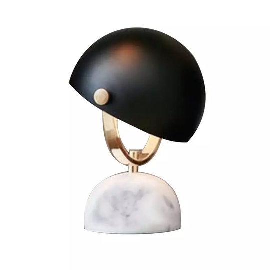 Настольная лампа черная с золотом Puff, 24*38 см