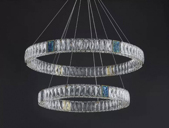 Люстра подвесная CAGDAS 150*150 бронза, кристалл, металл, LED.