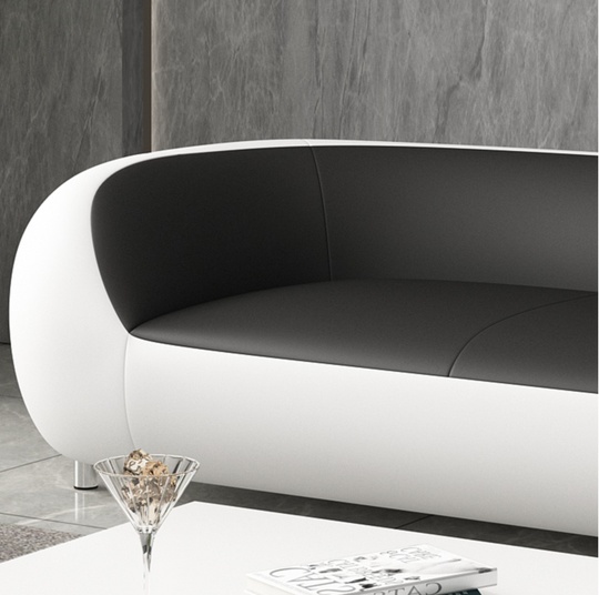 Диван белый с черным Reposo, нераскладной, 210х102х66 см