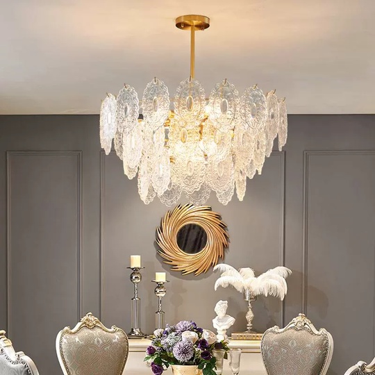 Люстра подвесная, медь, кристалл, GULUM 60*35, металл, Е14.