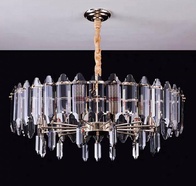 Люстра подвесная, золото, хрусталь, KISS 95*30 металл, E14.