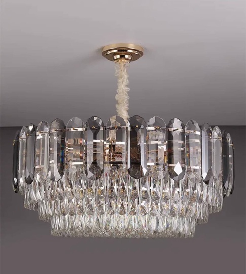 Люстра подвесная BERKE 60*30 дымчатый, стекло, металл, Е14.