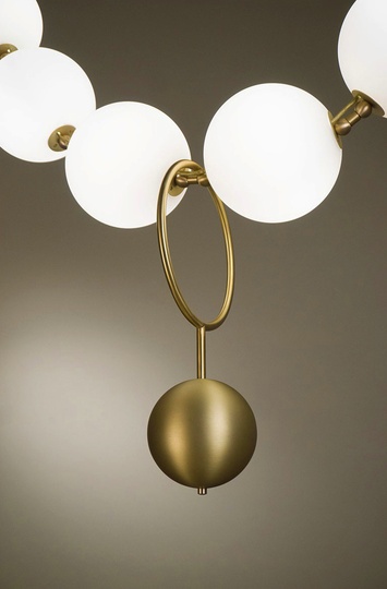 Подвесной светильник, Люстра подвесная MAI HE MAI COCO золото на 10 плафонов, 245 см, диаметр плафона 20 см, E27, 40 Вт