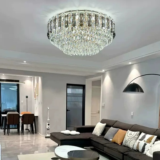 Потолочный светильник, медь, хрусталь, DIANA 120*38 металл, Е14.