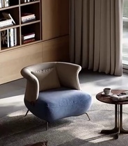 Итальянское кресло, серое с синим, 87*84*72 см, кожа, ткань, не раскладное