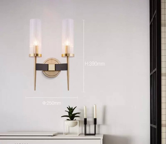 Настенный светильник DON, бра 12*40, бронза, металл, Е27.