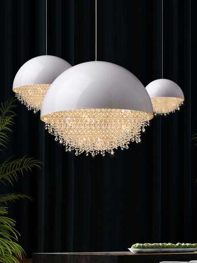 Люстра подвесная, серебро, белый, кристалл, SALENA 50*57 металл, LED.