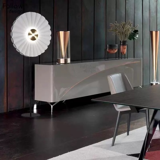 Торшер, белый, золото, Random White 75*175, LED, металл, ткань