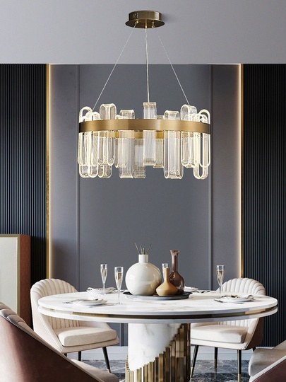 Светильник подвесной медный Evolqua, металл, трос 120 см, 40*30 см, LED