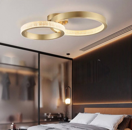 Люстра подвесная, медь, ПММА, CALDER 60*40 металл, LED.