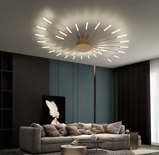 Люстра золотая Eltora, металл, 128*9 см, светодиодная, LED