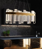 Светильник подвесной медный Exivra, металл, трос 120 см, 100*30 см, LED