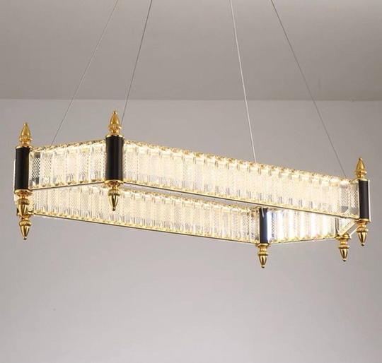 Люстра подвесная, золото, кристалл, BEN 80*18, металл, LED.