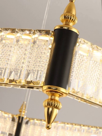 Люстра подвесная, золото, кристалл, ARCHIE 50*18, металл, LED.