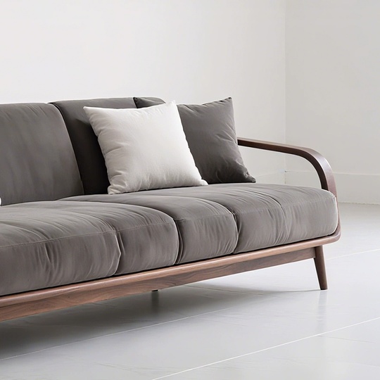 Диван черный орех, 240*85*80 см, итальянский стиль, ткань, не раскладной